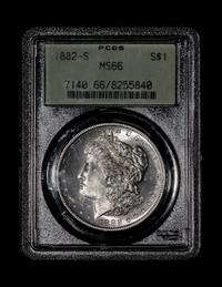 A United States 1882-S Morgan Silver $1 Coin — NGC graded MS66