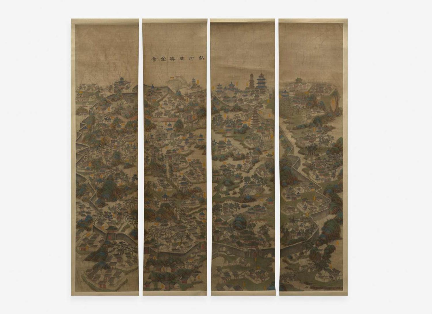 Chinese School, View of the Imperial Summer Palace, Rehe (Chengde, Hebei), four works 熱河避暑山莊圖 一組四件