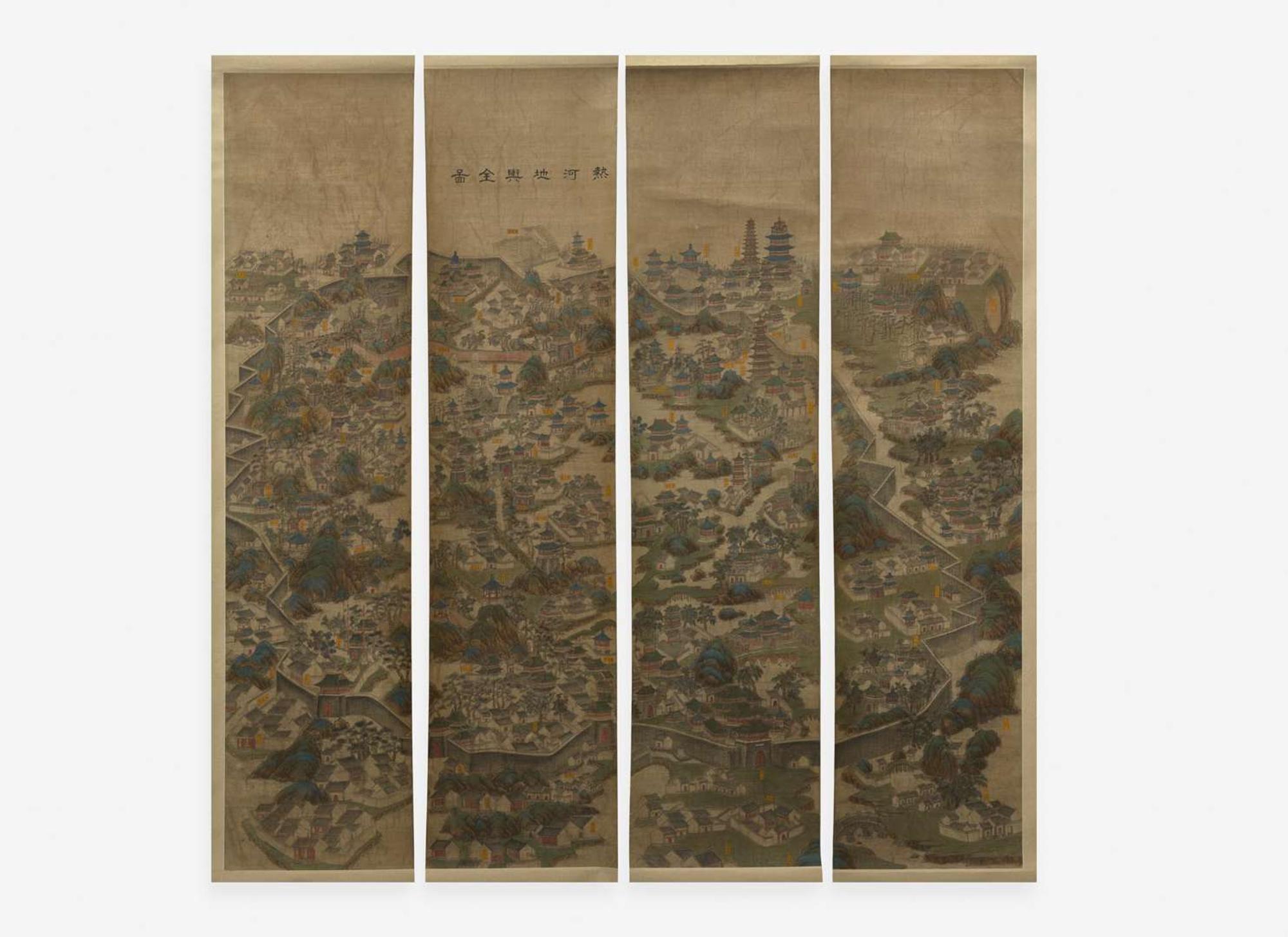 Chinese School, View of the Imperial Summer Palace, Rehe (Chengde, Hebei), four works 熱河避暑山莊圖 一組四件
