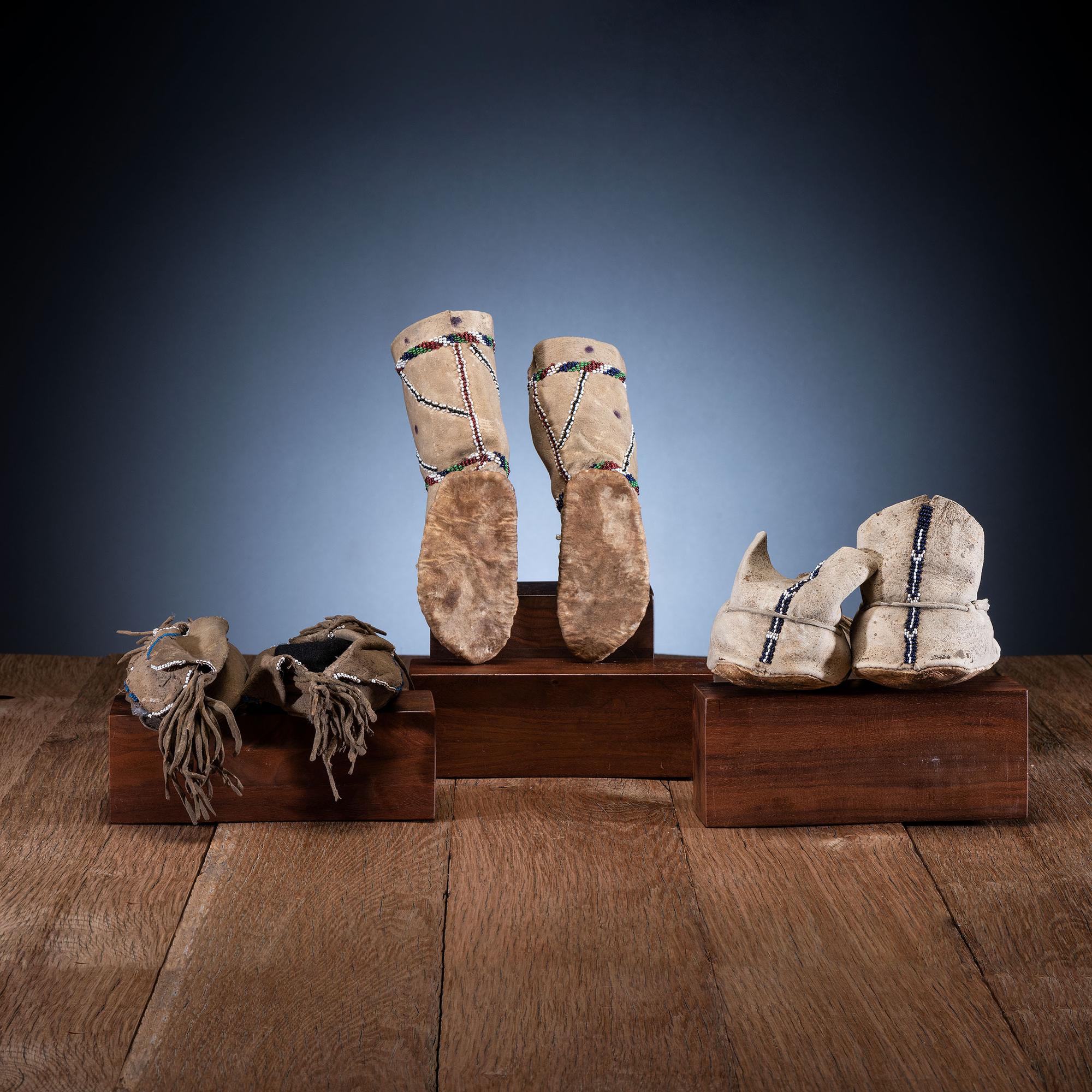 Southern Plains Child's Beaded Hide Moccasins