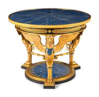 An Empire Style Gilt Bronze and Lapis Lazuli Center Table
