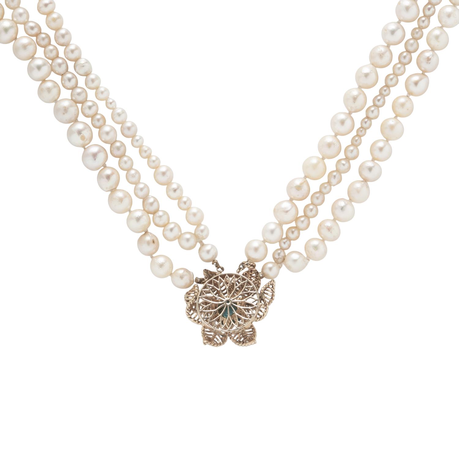 MULTI STRAND CULTURED PEARL NECKLACE