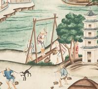 A Pair of Framed Chinese Wallpaper Panels