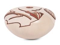 Sgraffito Carved Pottery Seed Jar