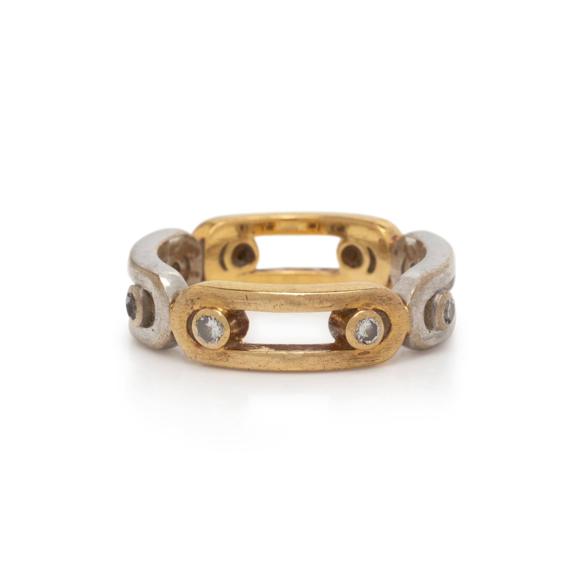 BICOLOR GOLD AND DIAMOND BAND RING