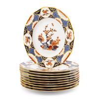 A Set of Ten Spode Shima Porcelain Dinner Plates