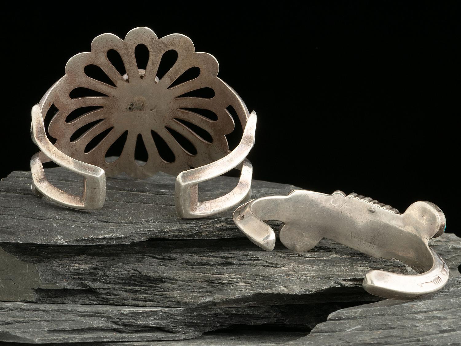 Navajo Silver and Turquoise Cuff Bracelets