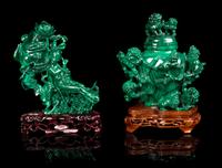Two Chinese Malachite Carvings
