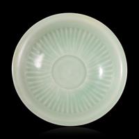 A Chinese Longquan Celadon Glazed Dish, 13th/14th Century 宋/元 龍泉窯梅子青釉碟