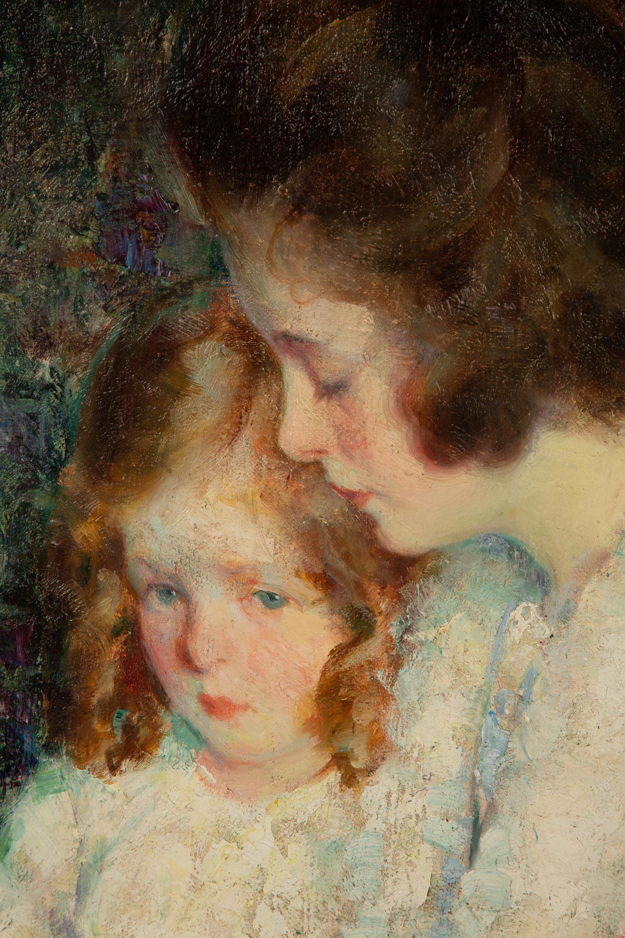 Portrait of a Mother and Daughter (Artist's Wife Bernice Wren Bewley and Daughter Betty) , Circa 1922
