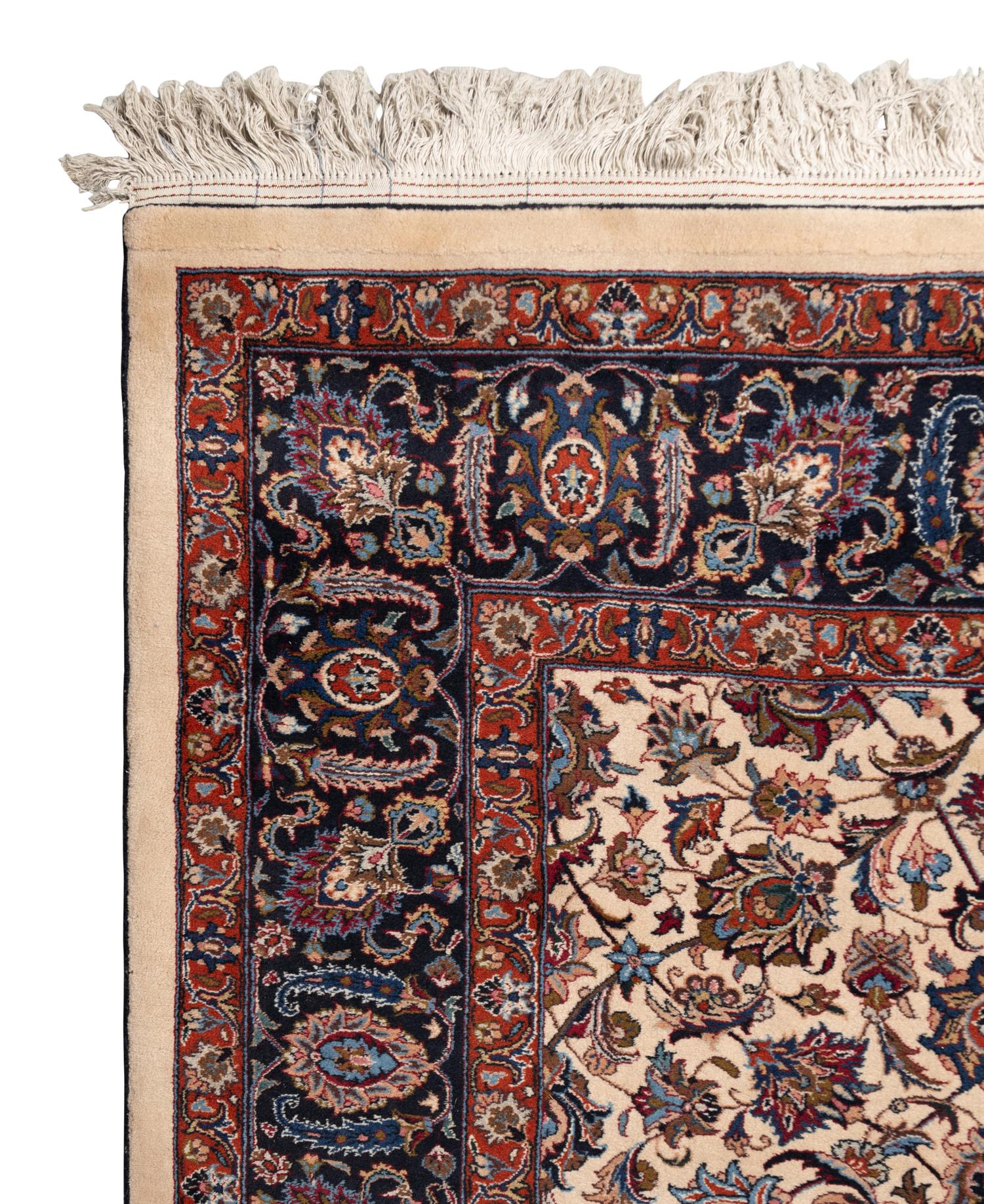A Signed Persian Meshed Wool Rug