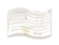 Waterford, , a clear crystal flag paperweight