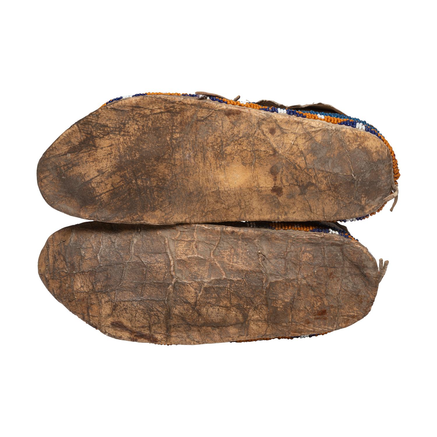Northern Plains Beaded Hide Moccasins