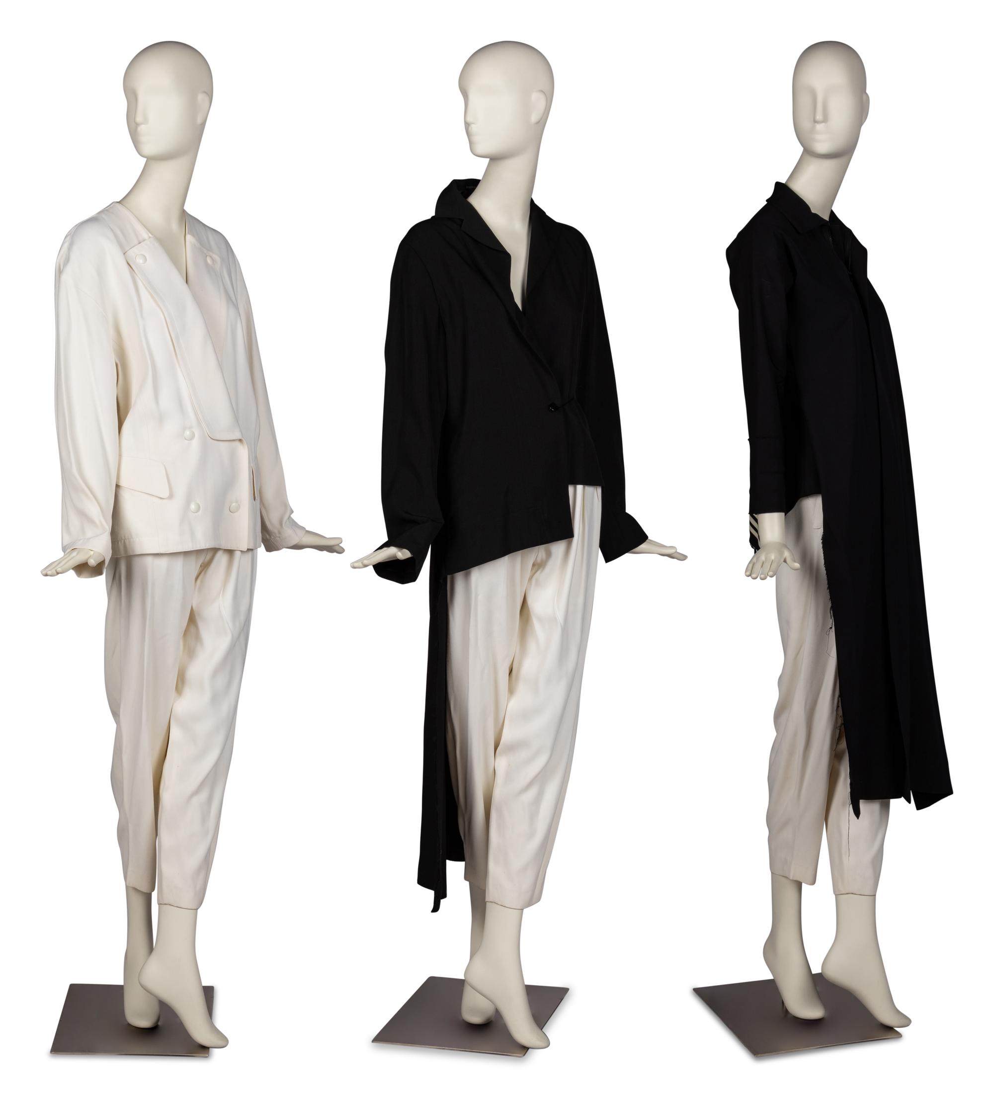 Two Yohji Yamamoto Long Jackets with Thierry Mugler Ensemble, 1980-90s