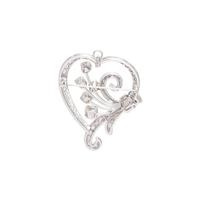 VINTAGE, PLATINUM AND DIAMOND HEART PENDANT/BROOCH