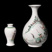 Two Chinese Wucai Porcelain Vases