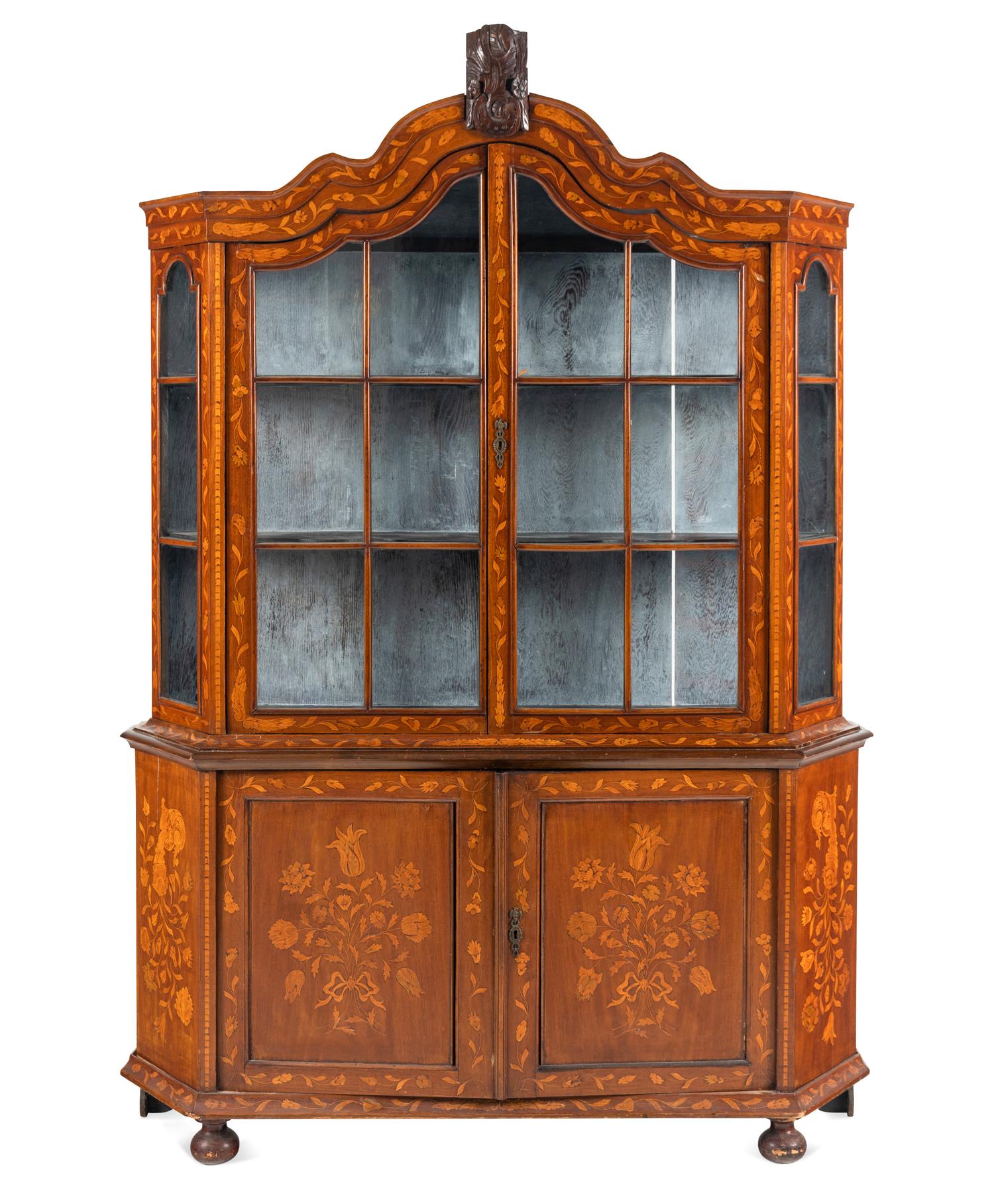 A Dutch Marquetry Bookcase