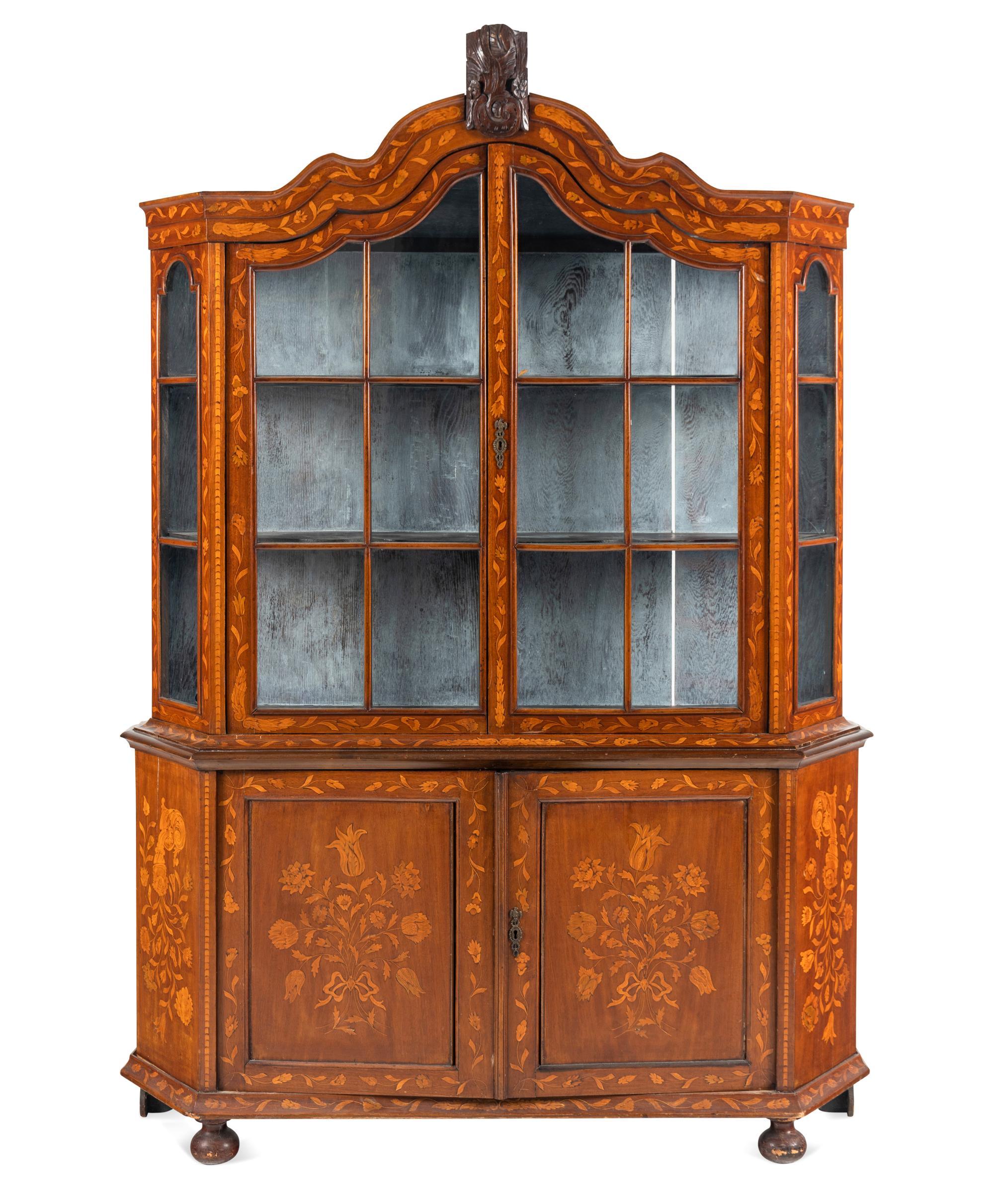 A Dutch Marquetry Bookcase