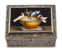 A Scottish Silver and Italian Micromosaic-Inset Snuff Box