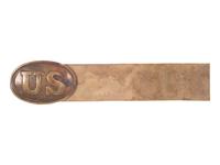 [CIVIL WAR]. Fragment of belt with Model 1839 "US" plate, identified to 2nd Maryland Infantry Regiment.