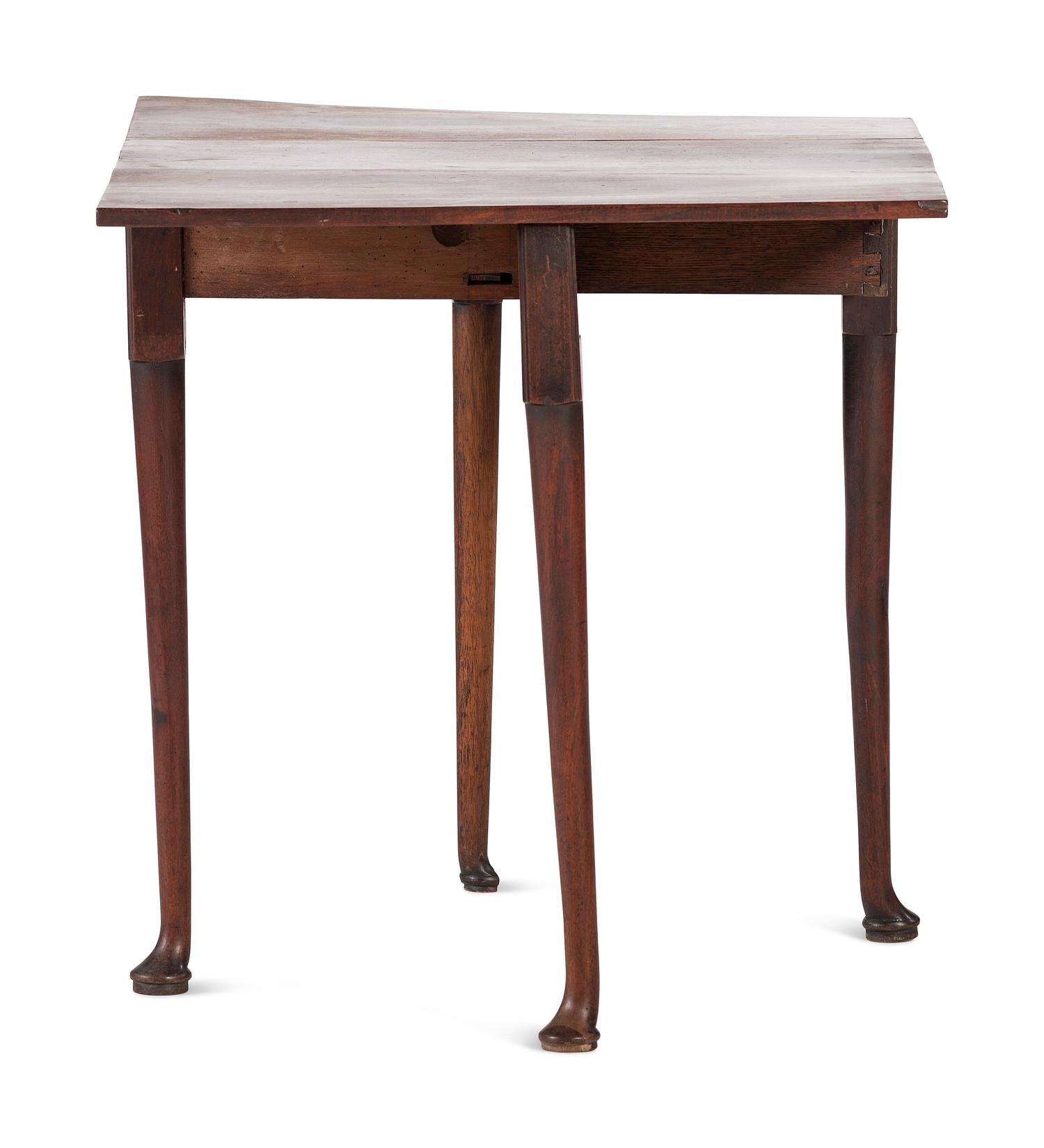 A George III Figured Mahogany Pad-Foot Drop-Leaf Table