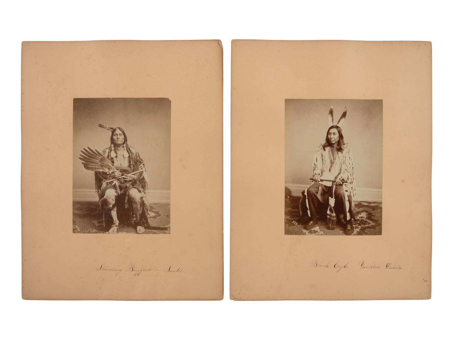 SHINDLER, Antonio Zeno (1823-1899), photographer. A group of 6 albumen photographs of Yankton Sioux Indians. [Washington, DC, 1867].