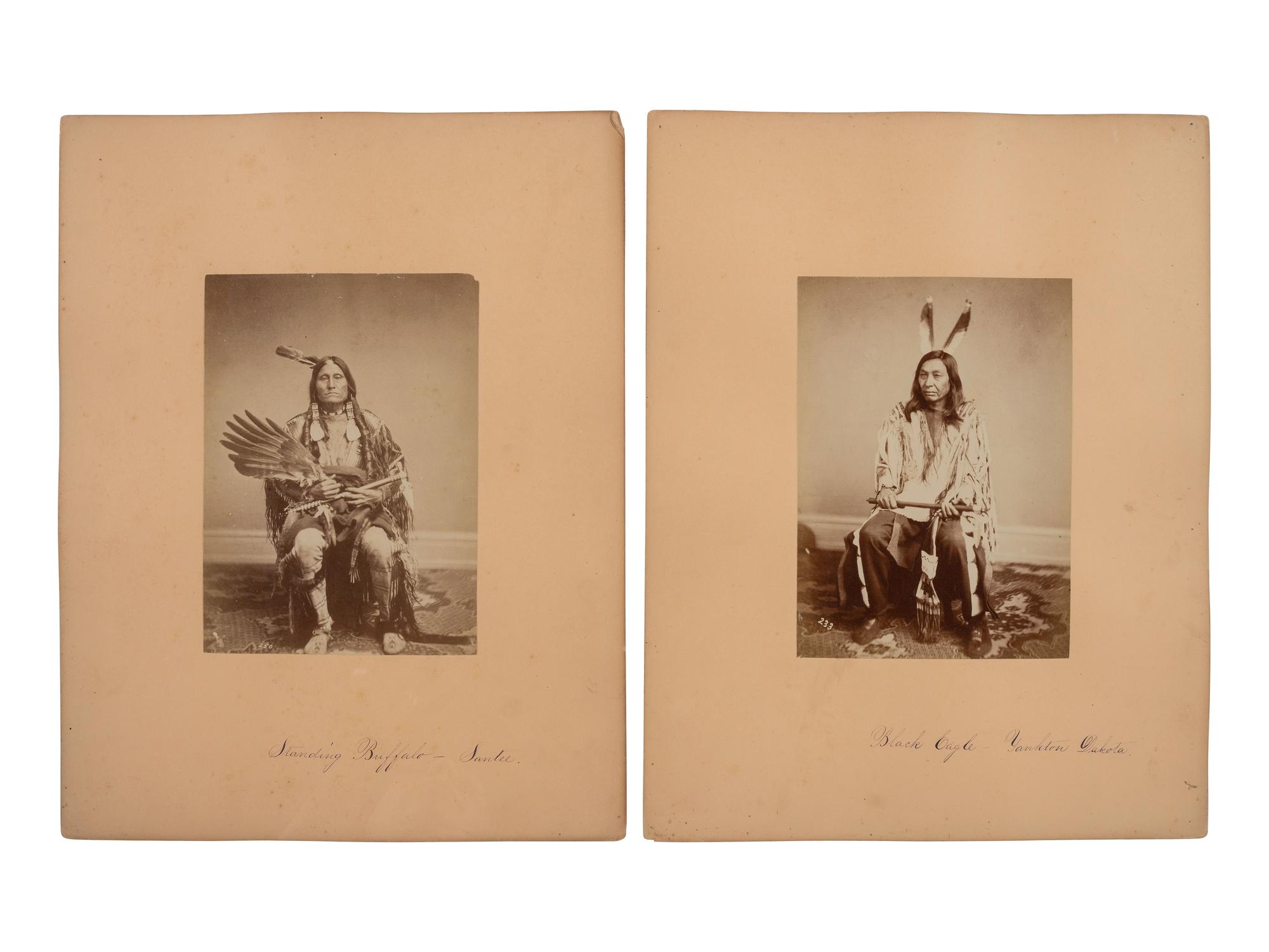SHINDLER, Antonio Zeno (1823-1899), photographer. A group of 6 albumen photographs of Yankton Sioux Indians. [Washington, DC, 1867].