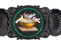 An Italian Double-Shell Carved and Micromosaic-Inset Vide Poche