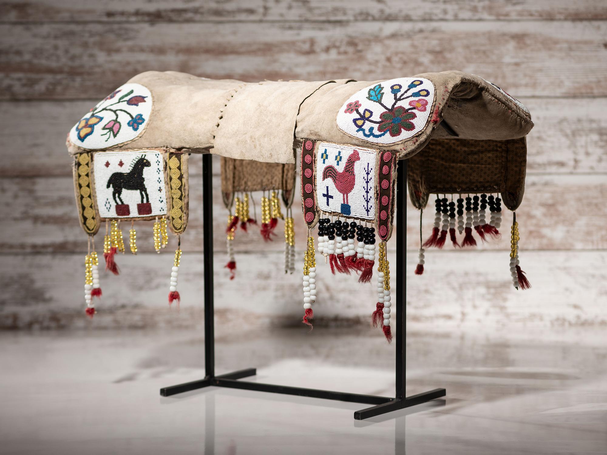 Northern Plains Beaded Buffalo Hide Pictorial Pad Saddle