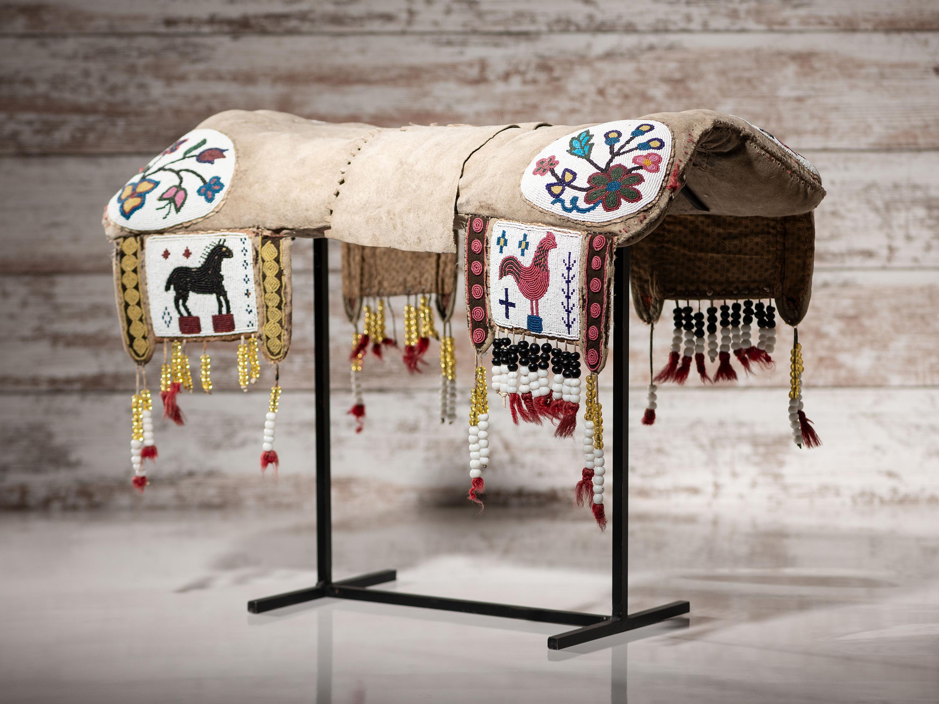Northern Plains Beaded Buffalo Hide Pictorial Pad Saddle