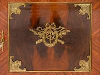 A Pair of French Empire Style Beside Cabinets with Verde Indio Marble Tops