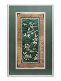 Six Chinese Embroidered Silk Panels