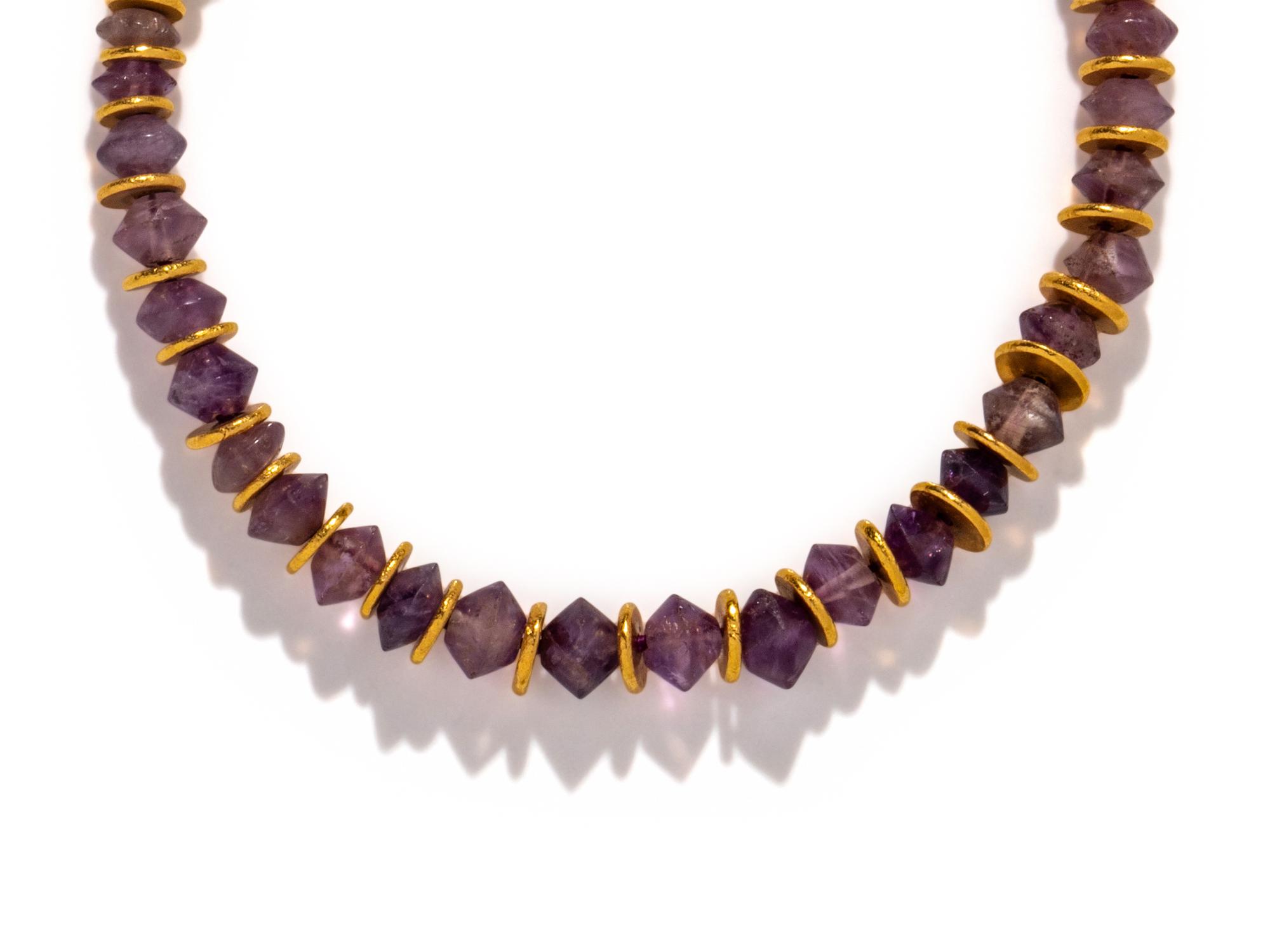 A Jean Mahie Bead Necklace — with Hellenistic Amethyst Beads and Modern Gold Spacers