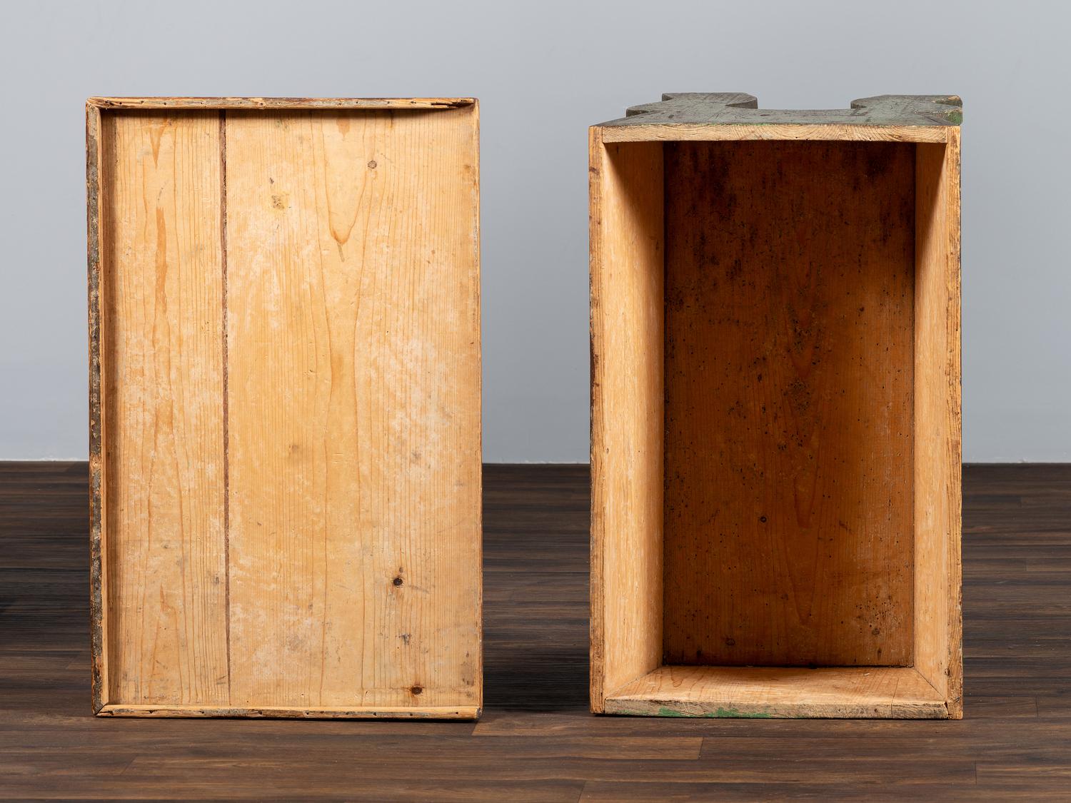 A Country Painted Pine Covered Dough Box