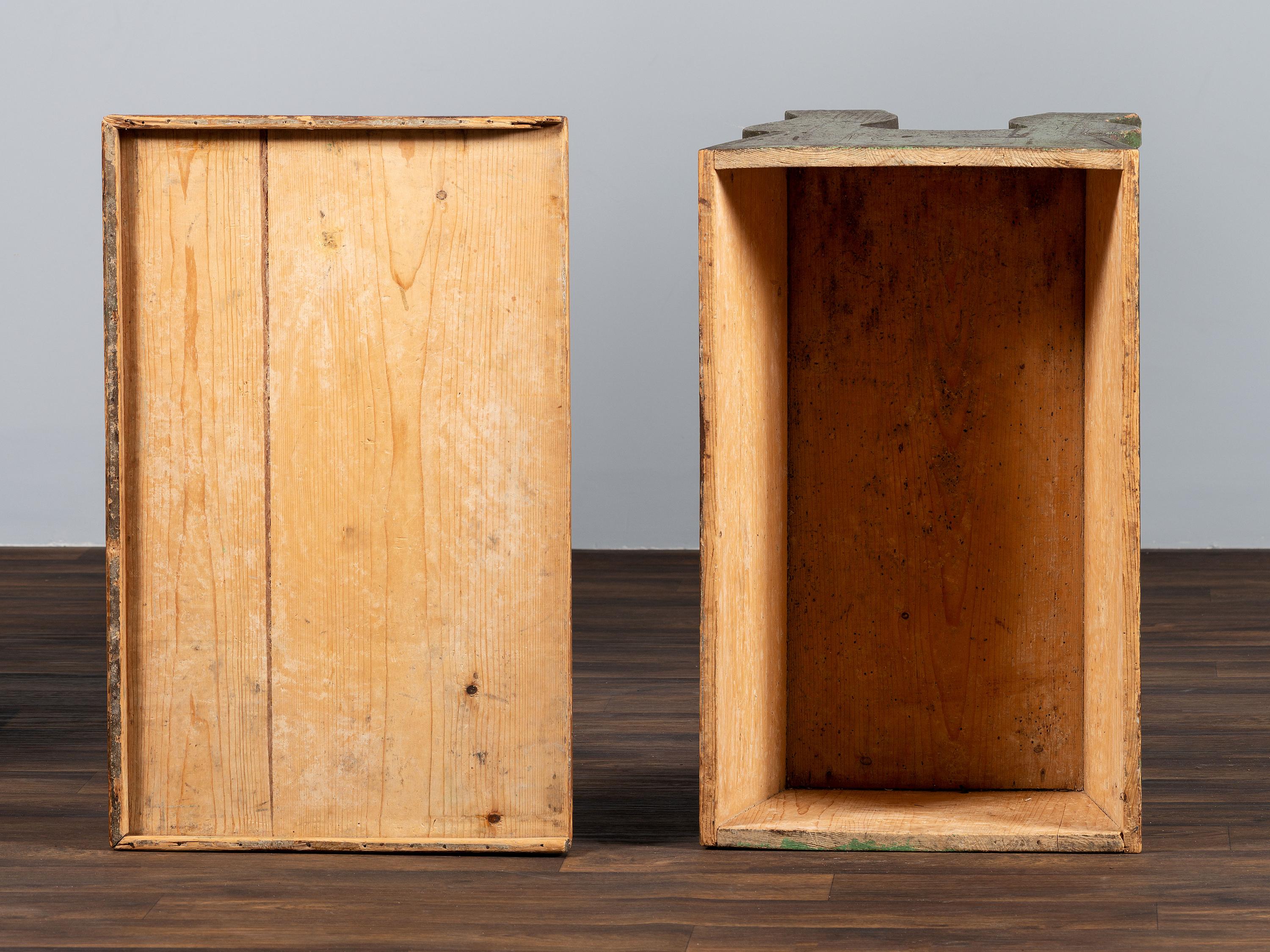 A Country Painted Pine Covered Dough Box