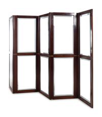 A Directoire Style Mahogany and Glass Five-Panel Floor Screen