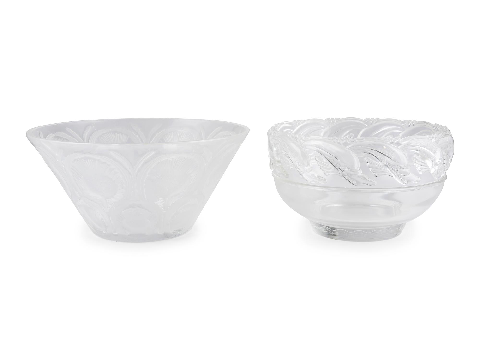 Two Glass Bowls, Lalique and Tiffany