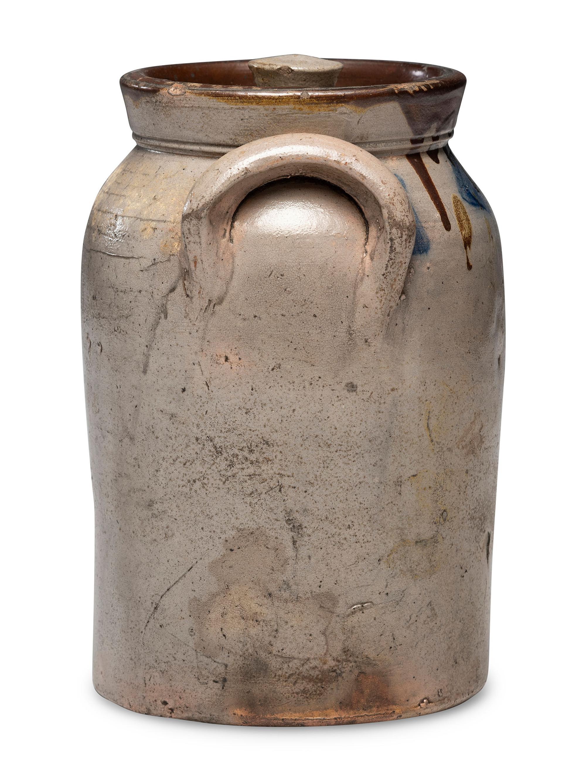 A J. Bennage and J. A. Sutherland One-Gallon Lidded Stoneware Jar