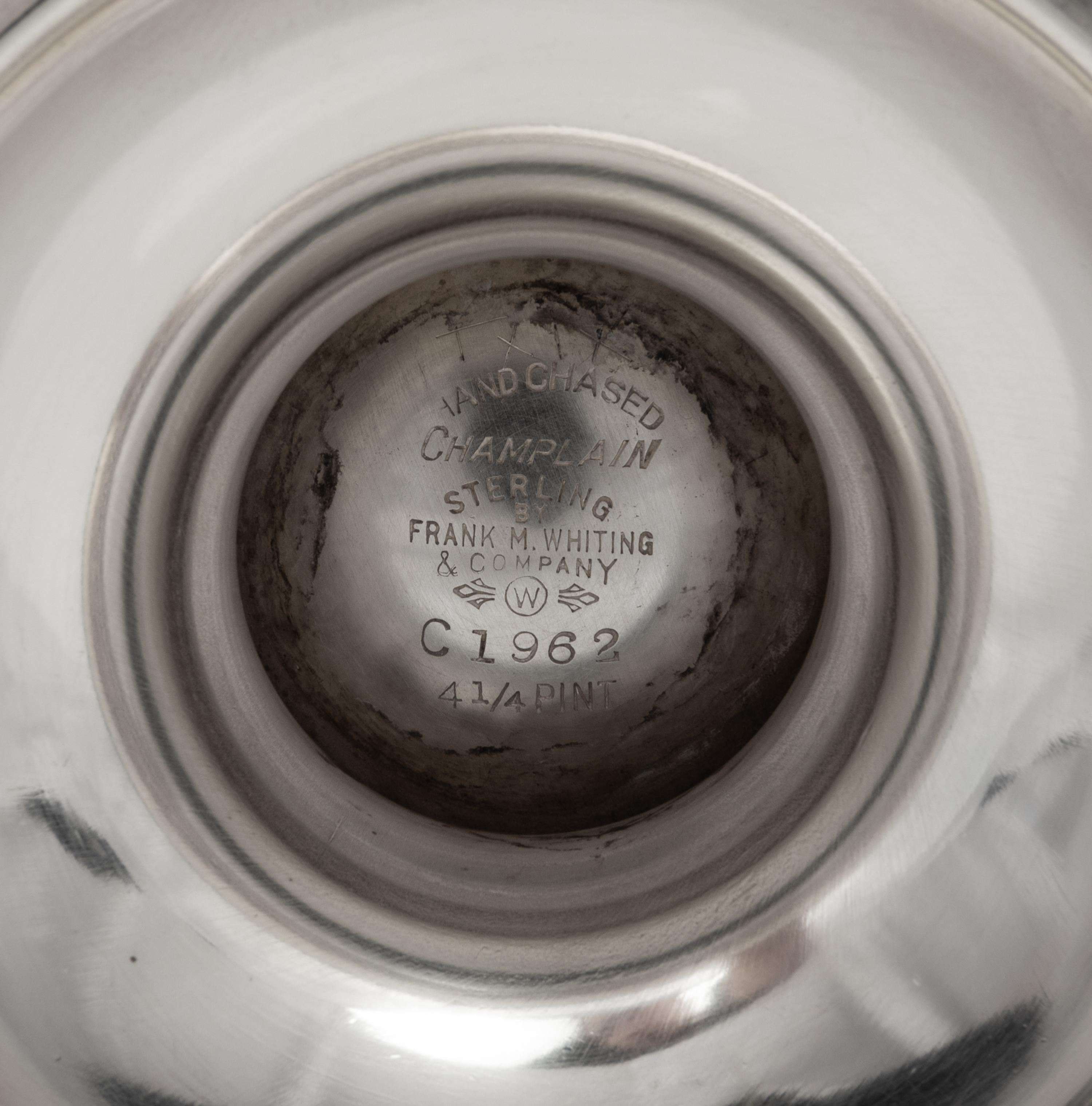 A Whiting Champlain Silver Water Pitcher
