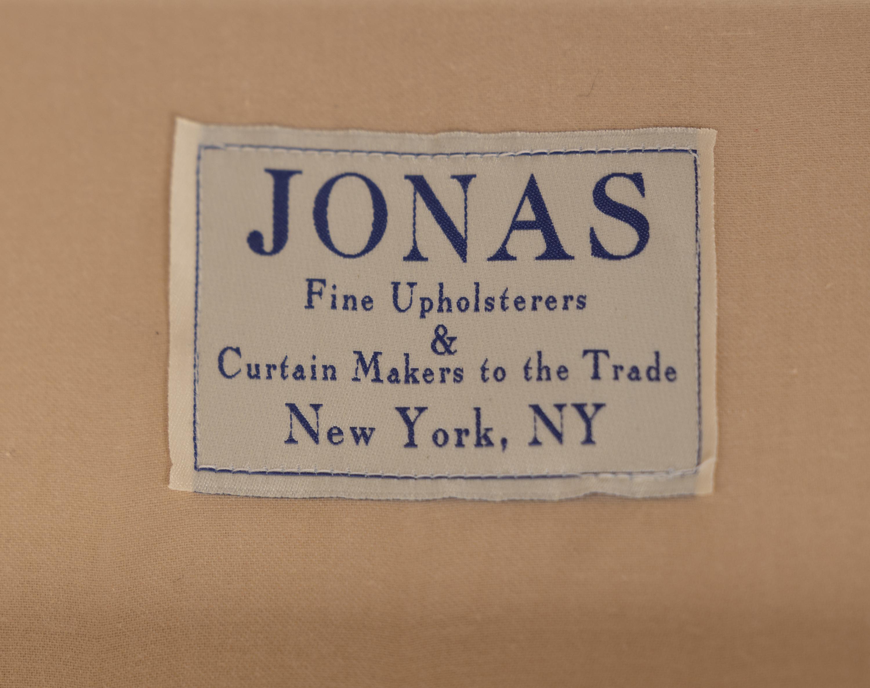 A Pair of Custom Leather-Upholstered Ottoman Tables Supplied by Jonas, New York
