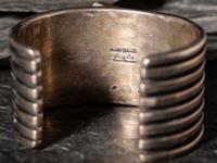 Heavy Sterling Silver and Turquoise Cuff Bracelet