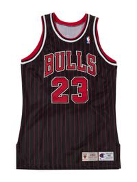 A 1995-96 Michael Jordan Chicago Bulls Game Pro Cut Alternate Black Jersey