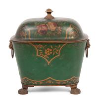 An English Painted Tôle Coal Scuttle