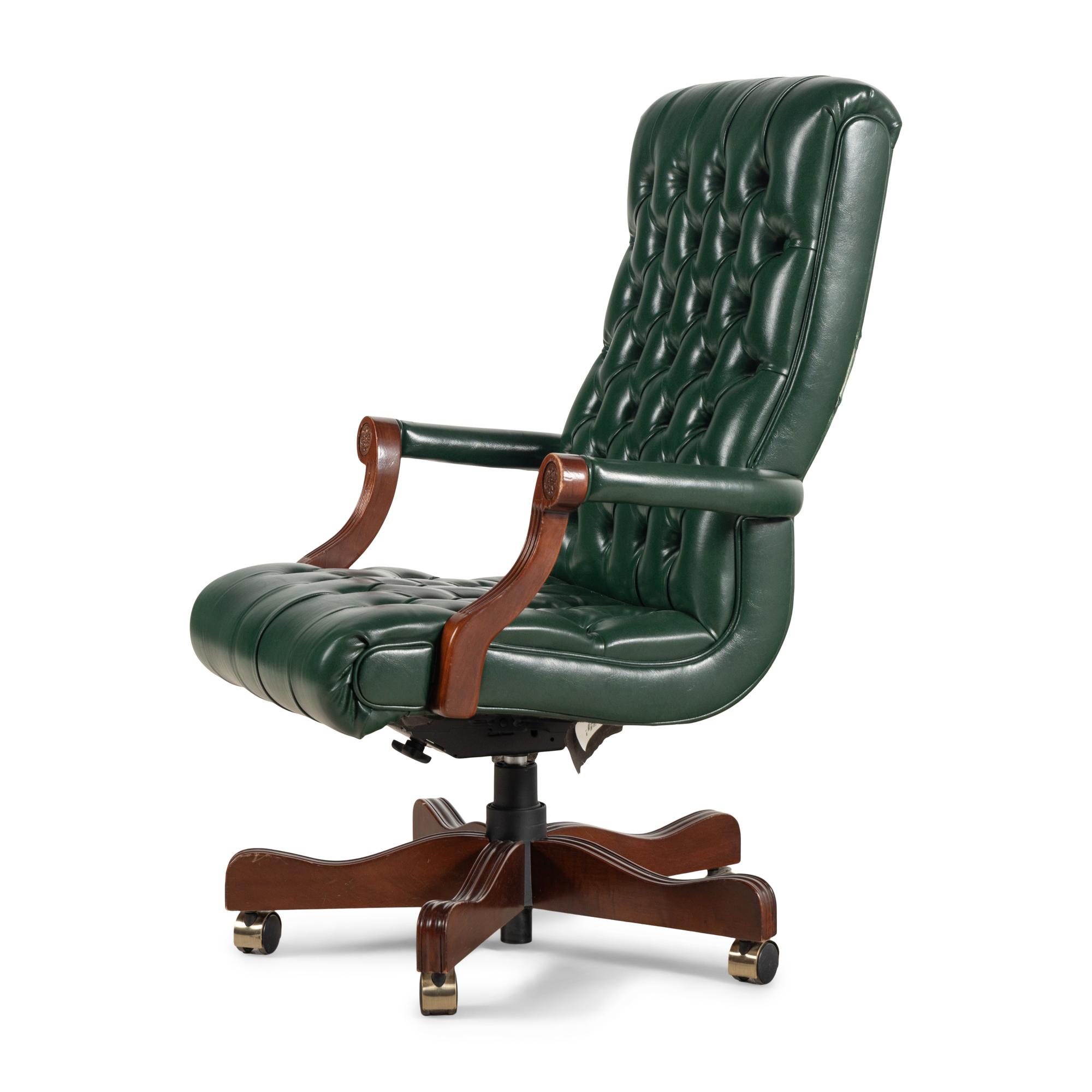 A Georgian Style Leather Upholstered Desk Chair