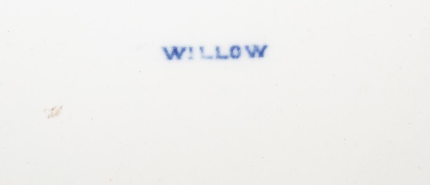 A Large English Blue and White Transfer Decorated Porcelain Basin