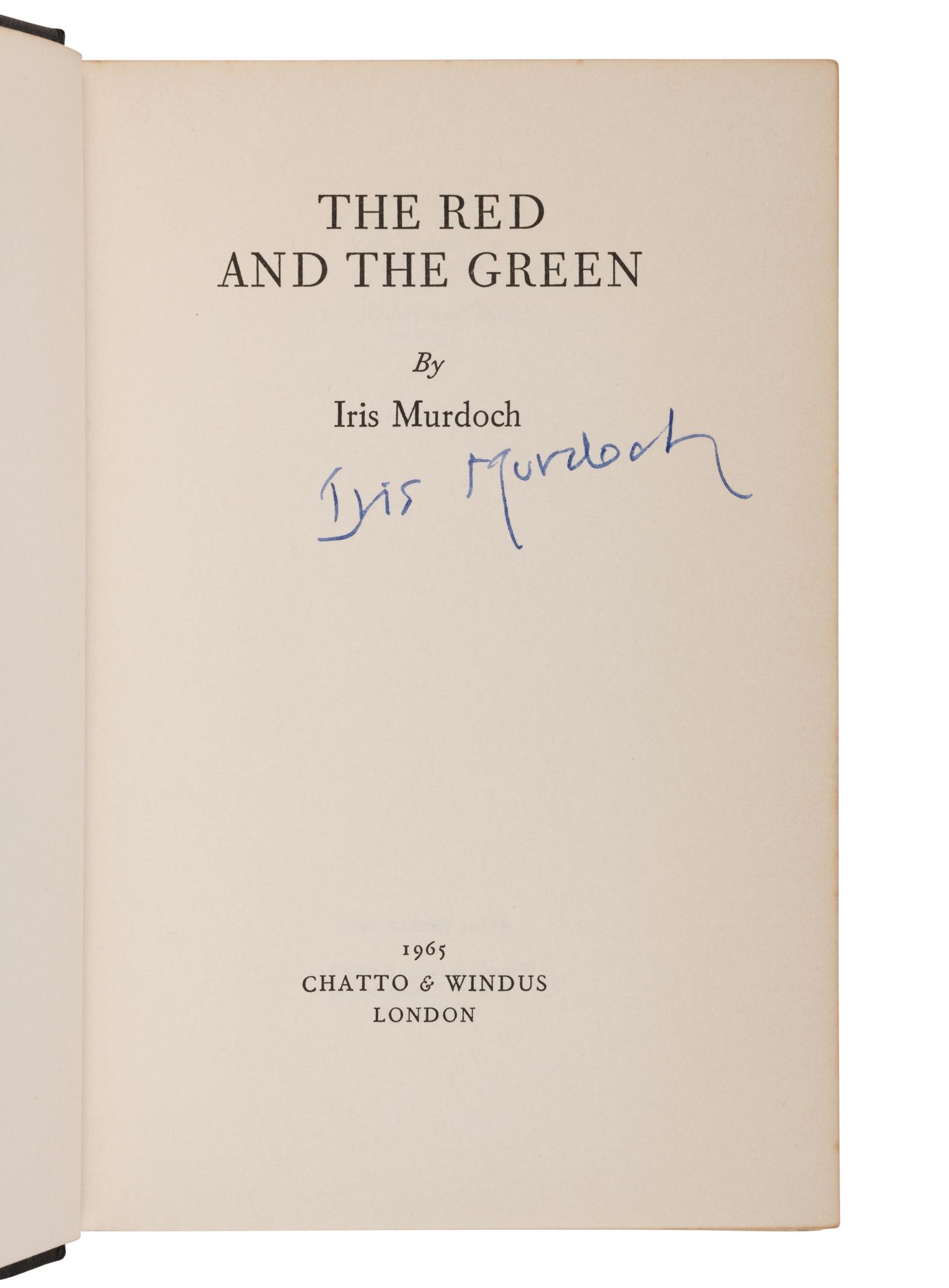 MURDOCH, Iris (1919-1999). The Red and the Green. London: Chatto & Windus, 1965.