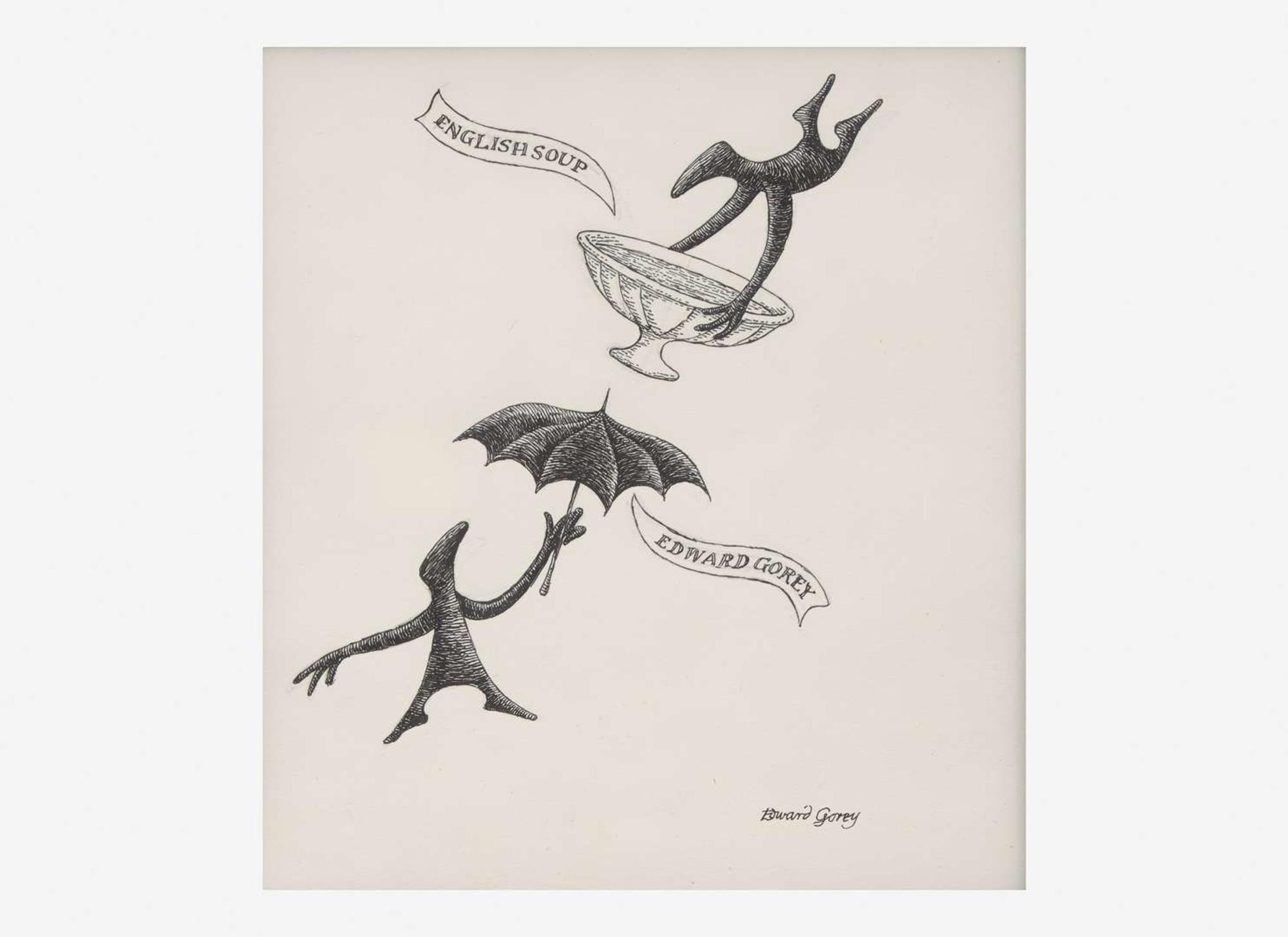 [Children's & Illustrated] Gorey, Edward: Original Illustration for "English Soup"
