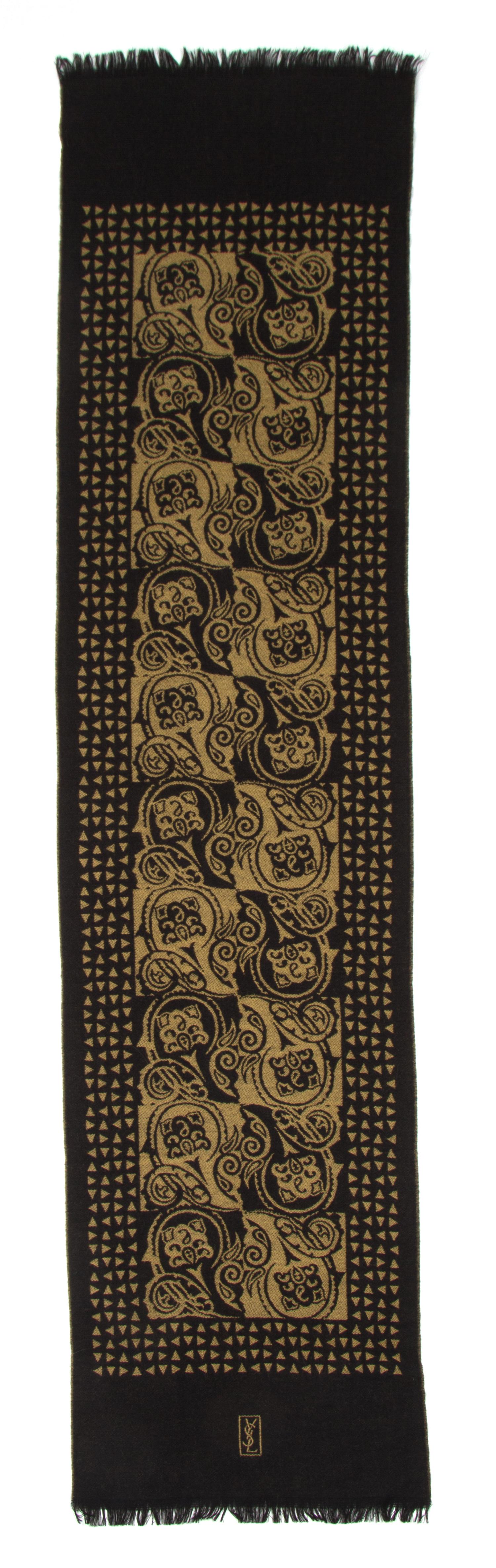 An Yves Saint Laurent Wool Muffler, 62" x 15".