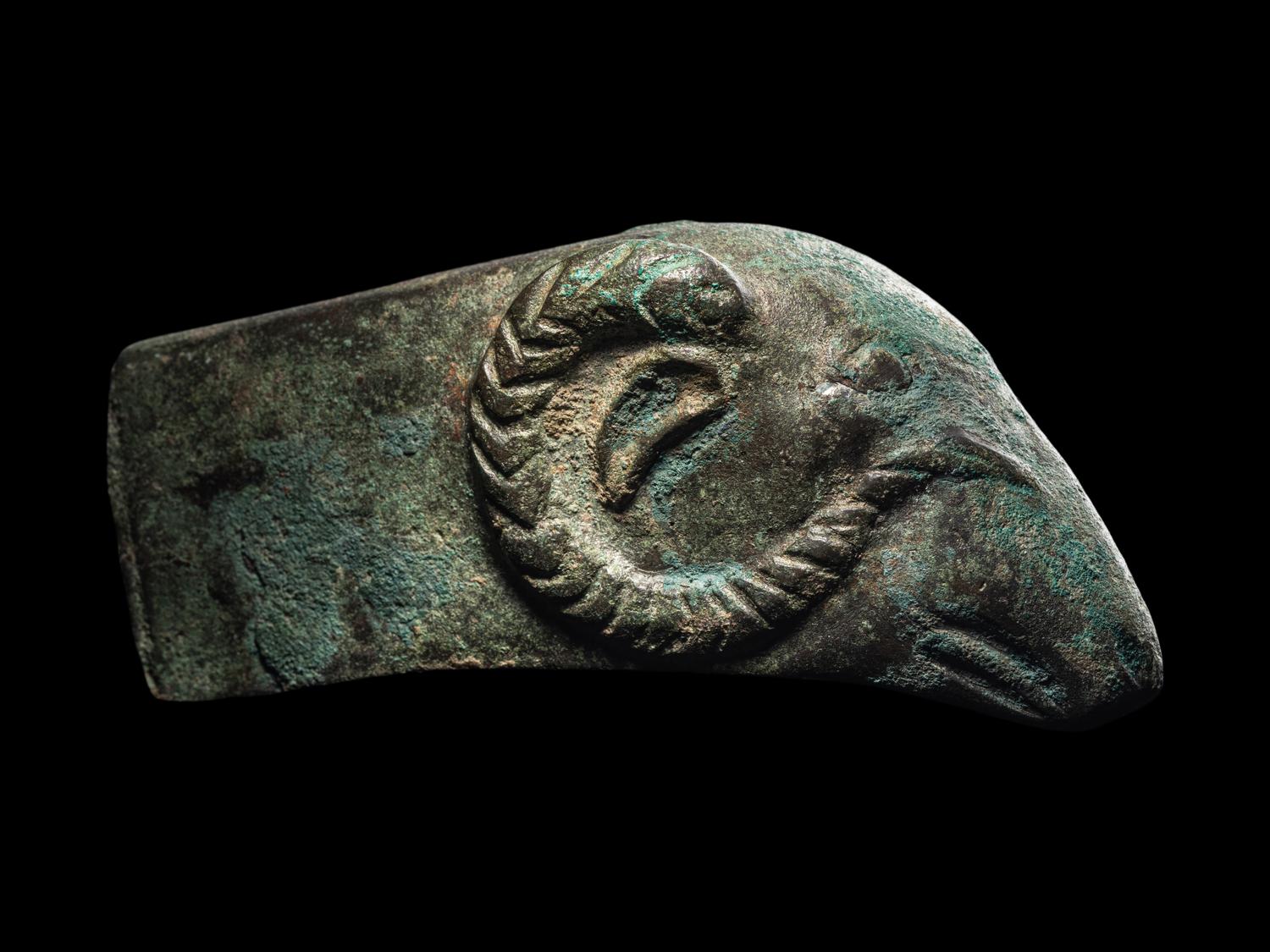 A Luristan Bronze Ram's Head