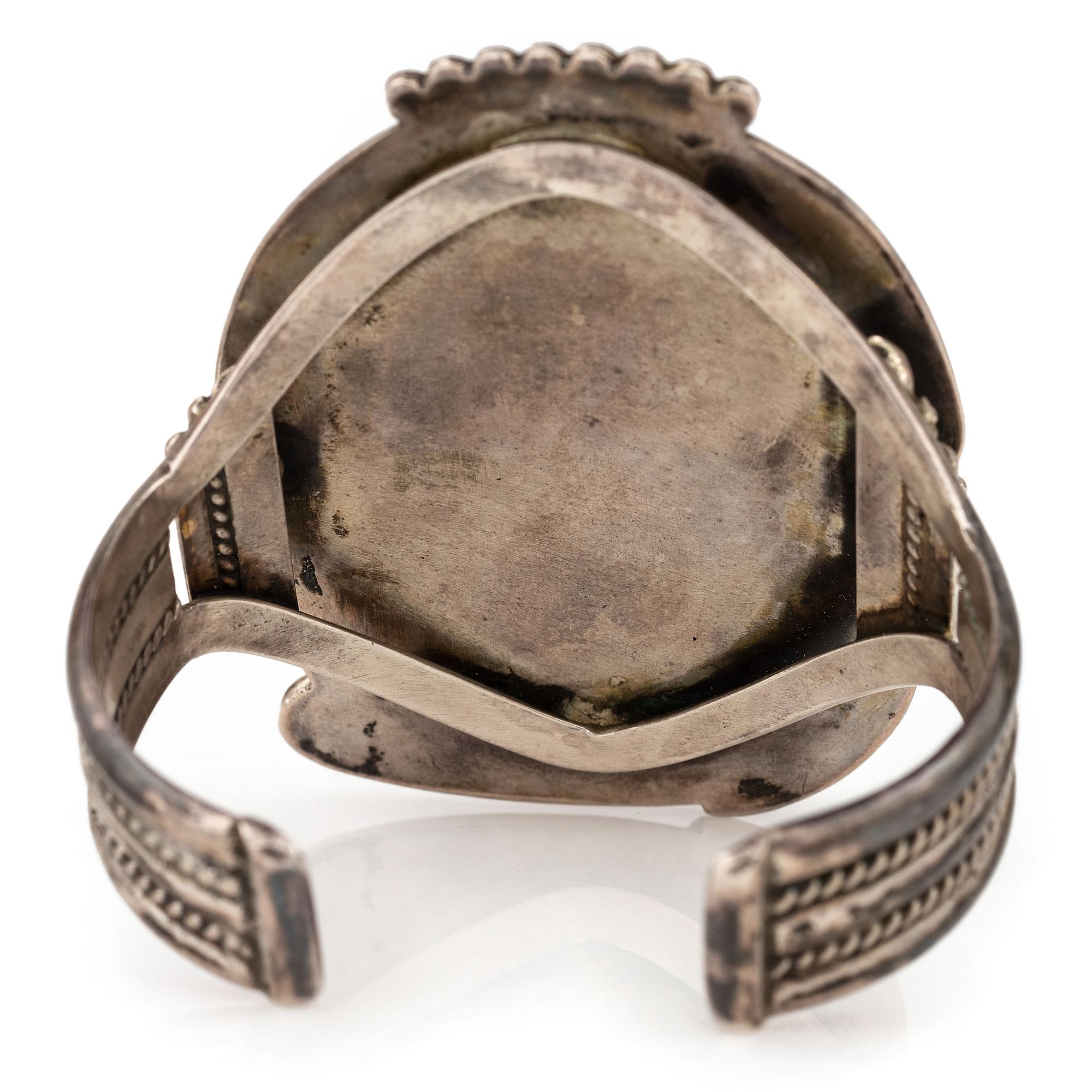 Silver and Mosaic Inlay Mudhead Cuff Bracelet